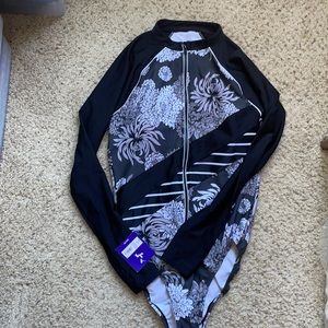 Long sleeved zip up swim suit